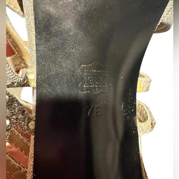 Caparros Silver Glitter Rhinestone Heels Size 7B – Strappy Evening Stilettos - Picture 11 of 11